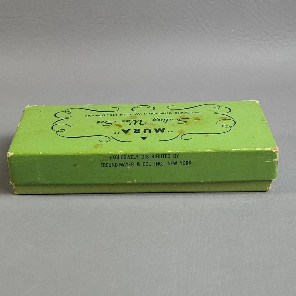 Vtg Mura Sealing Wax Set‎ Rose & Letter 'E' Monogram Stamp Brass Seal England